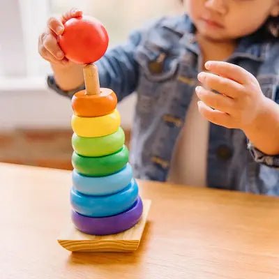 Jouet en Bois - WoodenToys™ - Tour arc - en - ciel - Jouet pour Enfant