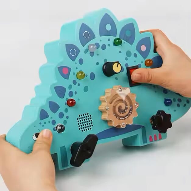 Tableau Montessori - BusyBoardCircuit™ - Stégosaure - Jouet pour Enfant