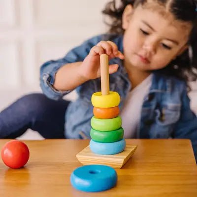 Jouet en Bois - WoodenToys™ - Tour arc - en - ciel - Jouet pour Enfant