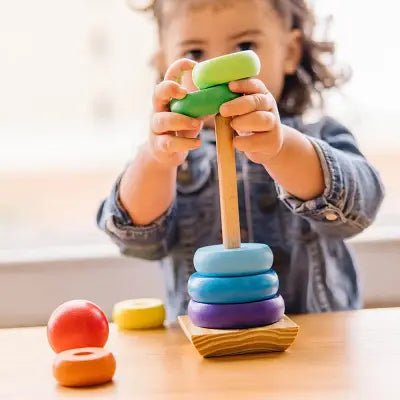 Jouet en Bois - WoodenToys™ - Tour arc - en - ciel - Jouet pour Enfant