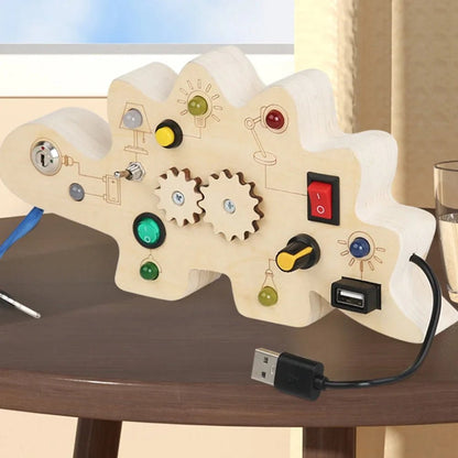 Tableau Montessori - BusyBoardCircuit™ - Dinosaure - Jouet pour Enfant